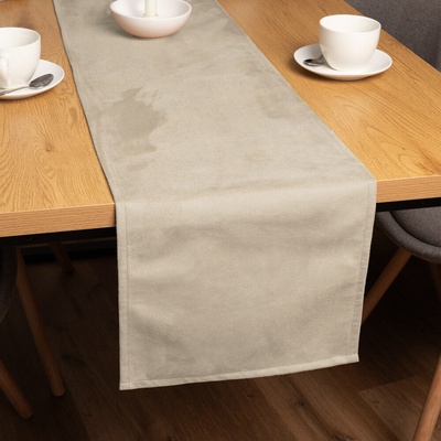 Biante Behúň imitácia brúsenej kože Alcantara ALC-007 Krémovo béžový 35x180 cm