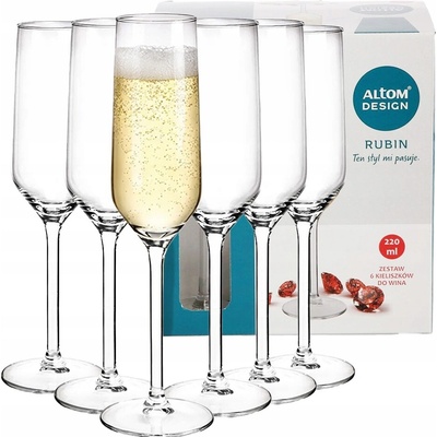 Design Skleničky na šampaňské prosecco Altom Rubín 6 x 220 ml