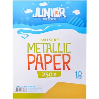 Dekorační papír A4 10 ks žlutý metallic 250 g