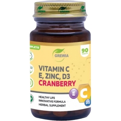 Grewia Vitamin C, E, Zinc, D3 & Cranberry [90 Таблетки]