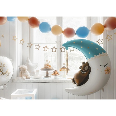 PartyDeco Balónik fóliový Medvedík na mesiaci 80 x 98 cm