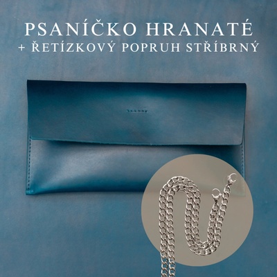 Wood Style psaníčko Hranaté Modré Řetízkový stříbrný