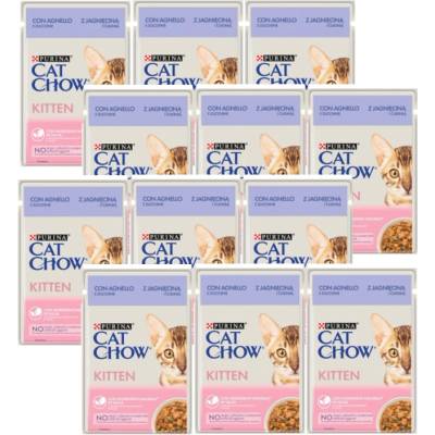 CAT CHOW Krmivo pro koťata s jehněčím masem a cuketou v omáčce 12x85 g