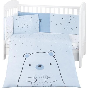 KikkaBoo Бебешки спален комплект 6 части 70/140 Bear with me Blue (kikka-41101060118)