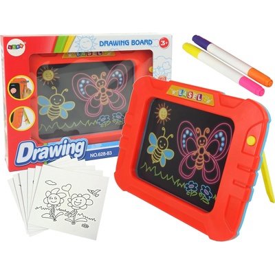 Lean Toys Svetelná tabuľa so šablónami a farbičkami