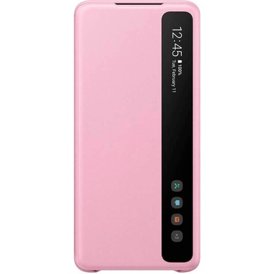 Samsung Clear View Cover EF-ZG985CP - оригинален кейс, през който виждате информация от дисплея за Samsung Galaxy S20 Plus (розов)