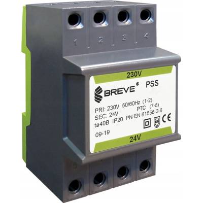 BREVE Jednofázový modulární transformátor PSS 30N 30VA 230/24V /na lištu/ 16024-9879