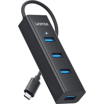 Unitek USB хъб Unitek Y-3089Z01, 4 порта, от USB Type-A към 4x USB 2.0 Type-A, 1x USB Type-C, черен (Y-3089Z0)