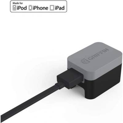 Griffin PowerBlock Wall Charger - захранване за ел. мрежа с USB изход 2.4A и Lightning кабел за iPhone, iPad и устройства с Lightning порт (черен)