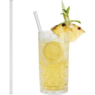 G.Gastro Skleněná brčka Rovná 230 mm vč. 1 nylonového čisticího kartáče D9781320 50 ks