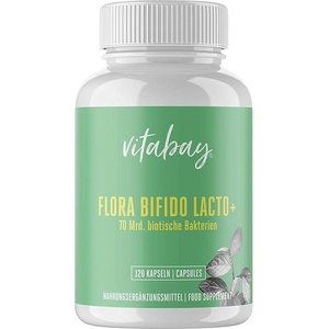 Vitabay Пробиотик + цинк Flora Bifido Lacto + (70 млрд. пробиотици, 14 щама формула), 120 капсули Vitabay (VB1622)