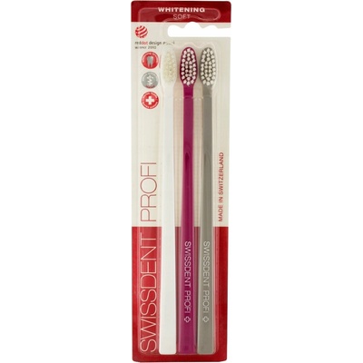 Zubní kartáček Swissdent Profi Soft White Pink Grey 3 ks
