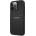 GUESS Saffiano PU Leather Hard Case - дизайнерски кожен кейс за iPhone 13 Pro Max (черен)
