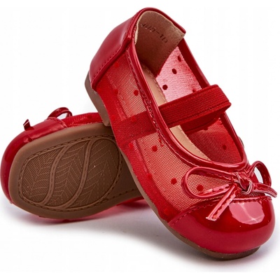 Dětské balerínky s mašličkou červené