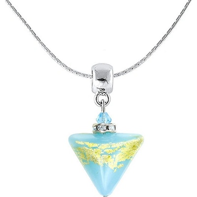 Lampglas Nápaditý náhrdelník morning sky triangle s 24-karátovým zlatom v perle NTA11