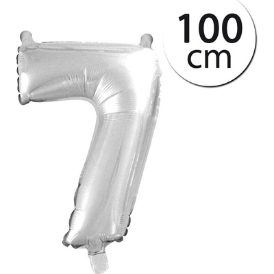 FUN RAG 7Silver 211751 Mini fóliový balón číslo 7 strieborný 100 cm