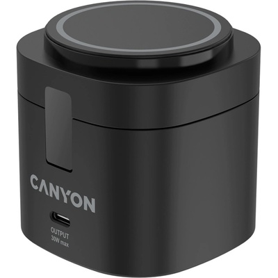 CANYON Безжично зарядно Canyon 4 in 1 Wireless Charging Stand, Qi2, 15W max, 70x70x70.3mm, 65W адаптер - CNS-WCS405B (CNS-WCS405B)
