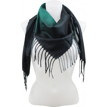 Biju dámský kašmírový čtvercový šátek ombré s třásněmi 2115-33 tmavě zelené 7200590-3