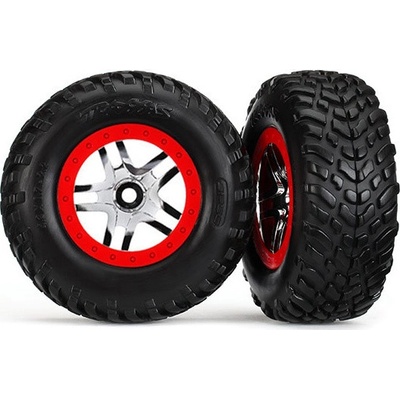 Traxxas kolo 2.2/3.0" disk SCT Split-Spoke stříbrný-červený pneu SCT S1 2