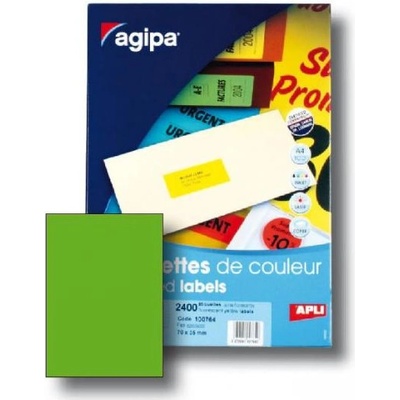 Etikety farebné 210x297mm APLI A4 100 hárkov fluo zelené