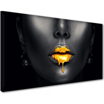 Divio Obraz na plátně zlaté rty, vzor 41297 Velikost: 60x120 cm