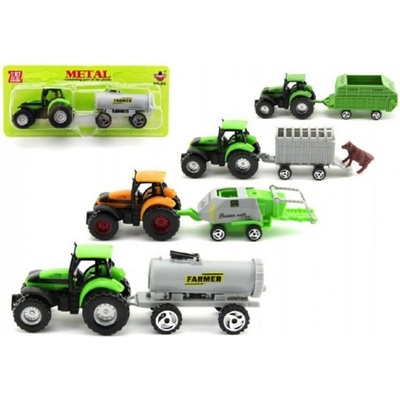 Teddies Traktor s přívěsem plast 16cm skladem