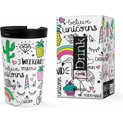 I Drink termoska unicorn 260 ml biela