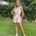 AX Paris Гащеризон AX Paris Cream Floral Printed One Shoulder Tie Waist Playsuit - Cream