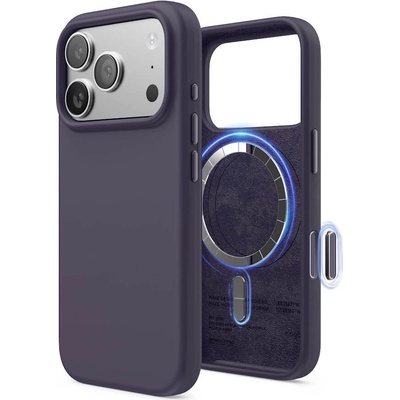 elago Силиконов (TPU) калъф с MagSafe за iPhone 17 Pro - Elago Magnetic Soft Silicone Case (тъмнолилав) (ES17MSSC63PRO-DPU)