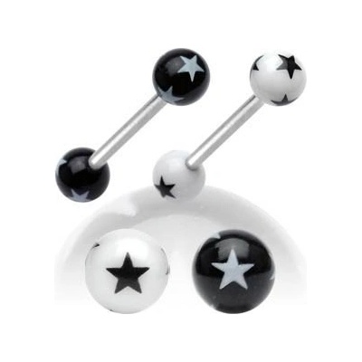Steel Edge piercing do jazyku 0158 bílá