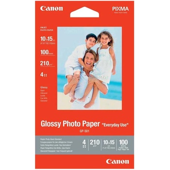 Canon Фото хартия Glossy GP-501, 210 g-m2, 10 х 15 cm, 100 листа