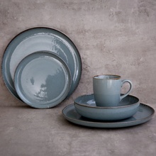 Ambition Modrý porcelánový jídelní servis Craft 48 dílů