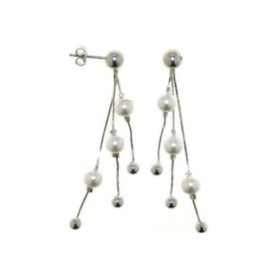Infinitysilver stříbrné visací náušnice s perlami 212034