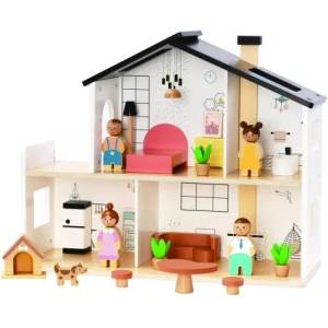 Tooky toy Tooky Toy: Двуетажна дървена къща за кукли (TP548)