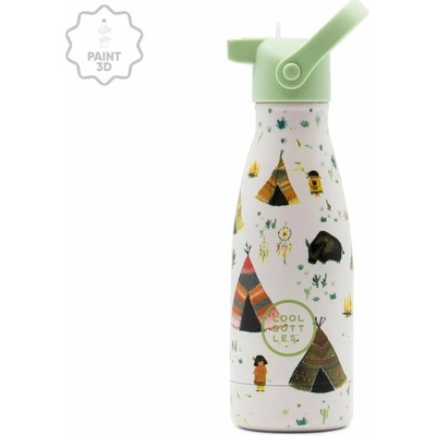 Cool Bottles Detská termo fľaša z nehrdzavejúcej ocele Indian Tribe trojvrstvová 260 ml