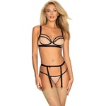 Obsessive Nudelia 3-pcs Set Nude-Black L/XL