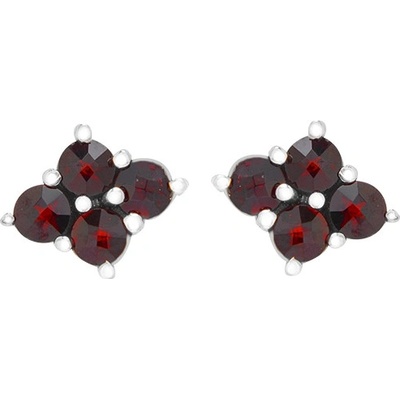 Český granát náušnice stříbrné 130310