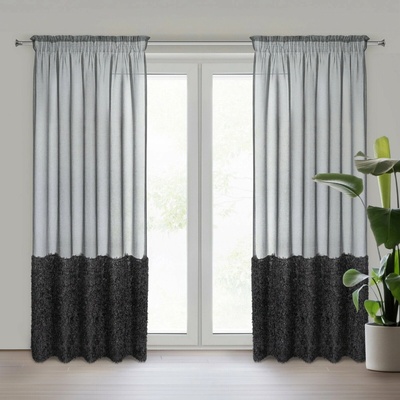 EUROFIRANY ZÁCLONA NA PÁSCE MARION 140X270 CM ČERNÁ