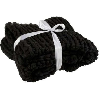J-Line by Jolipa Pletený černý pléd Tricot black 152x127