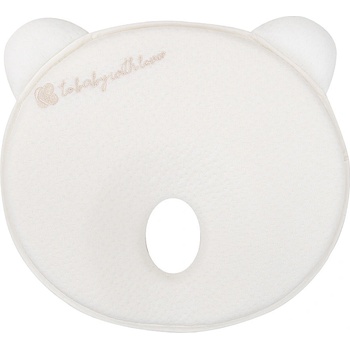 KikkaBoo Бебешка мемори ергономична възглавница KIKKABOO Bear Airknit White (31106010126)