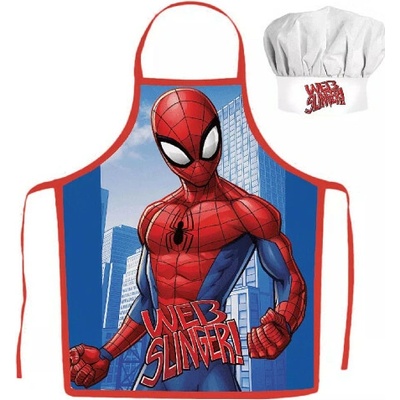 Javoli dětská zástěra Spiderman / Marvel + kuchařská čepice – Sleviste.cz