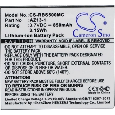 Батерия за Ambarella A7ls, Xiaomi Yi Az13-1, Xiaoyi Az13-1 и други, 850 mAh, Li-Ion (CS-RBS500MC)