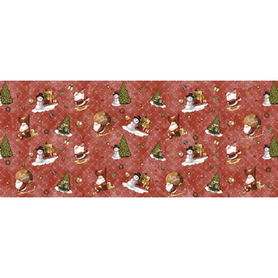 Sanem Plastik 1334 PVC ubrus Florista Vánoce role červená role 20 m 140x2000 cm