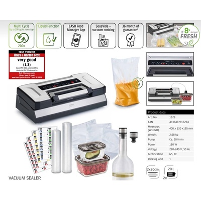 CASO Design Промопакет машина за вакуумиране Caso VRH 790, кутии и консумативи (CAS.1529)