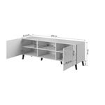 Cama meble RTV шкаф ABETO 150x42x52 черен гланц (ABETO RTV150 CZ)