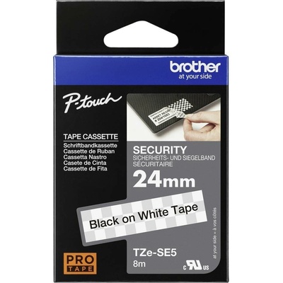 Brother TZe, TZ TZe-SE5 Farba pásky: biela Farba písma:čierna 24 mm 8 m