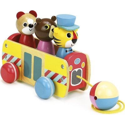Vilac Dřevěný tahací autobus se zvířátky