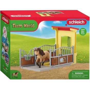 Schleich Игрален комплект Schleich Farm World - Бокс за понита с исландско пони (42609-65233)