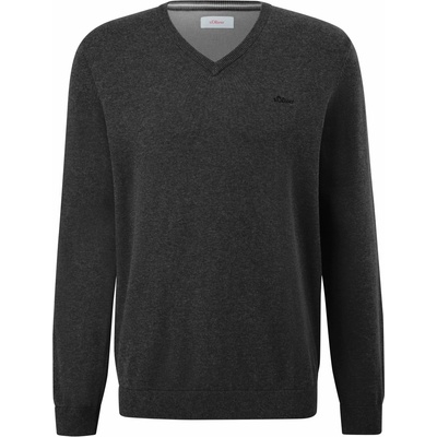 s.Oliver pánsky sveter RL KNITTED pullover V-NECK NOOS tmavo sivá