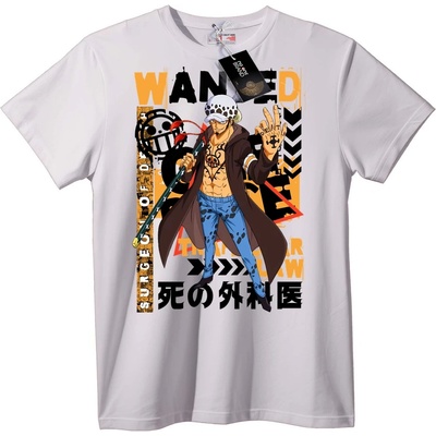 NOONEBRAND Тениска с Trafalgar Law - Търсен - XL, White